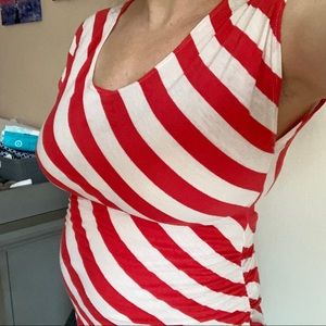 Lavish maternity red white candy cane stripe shirt